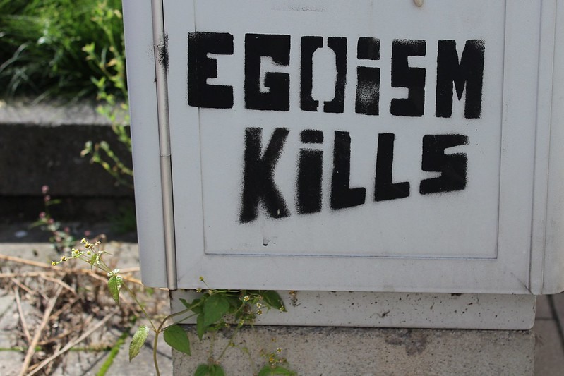 "Hasselt EGOISM KILLS" by Nine LaMaitre is licensed under CC BY-ND 2.0.