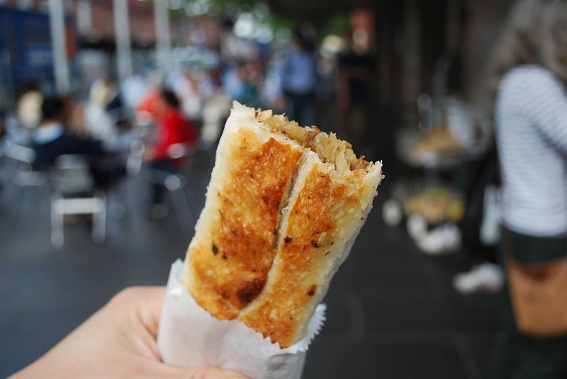 "Spicy Lamb Borek - Turkish food stall, Queen Victoria Market AUD2.50" by avlxyz is licensed under CC BY-SA 2.0.